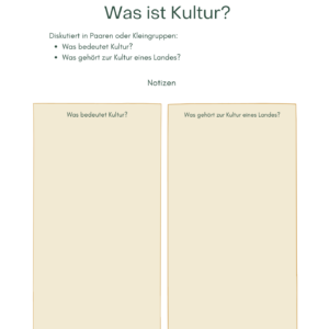 Freebie: Kultur und kulturelle Unterschiede